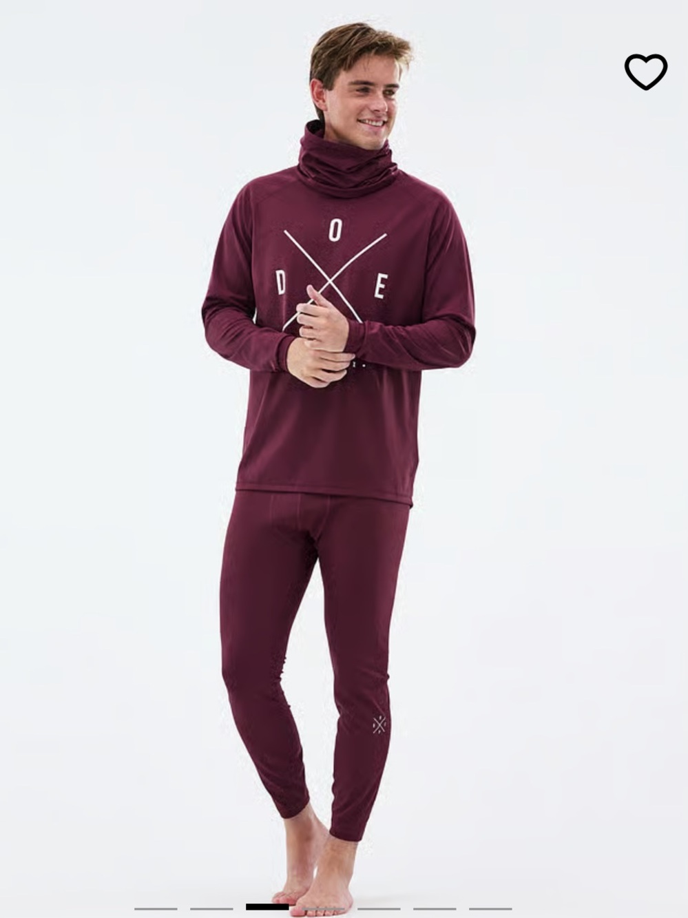 Dope Men’s Snuggle Base Layer Long Sleeve Shirt Top Large Burgundy